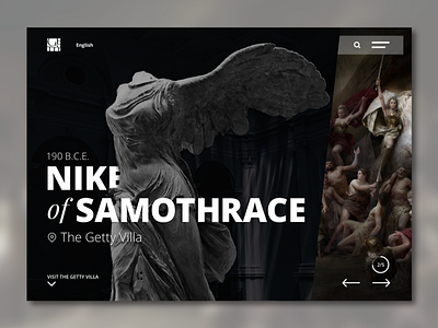 One-shot 001: J. Paul Getty - Concept greek hippolyta museum slider ui ux website wonder woman