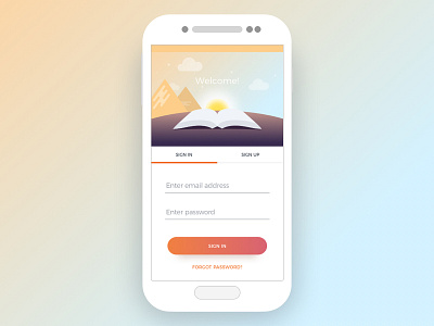 Sign In Screen enter email enter password illustration login mobile sign in sign up ui ux welcome