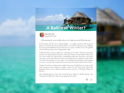 Design of a blog page design ui