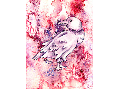 Raven Galaxy raven traditional watercolor