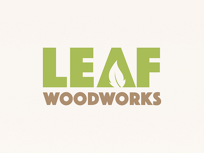 Logo Concept bold branding leaf logo negative space silhouette typography woodworking