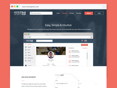 Moxiesports Marketing Site design ui web