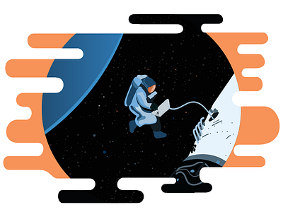 Explorations In Debugging astronaut debugging explorations spaceship svg vector