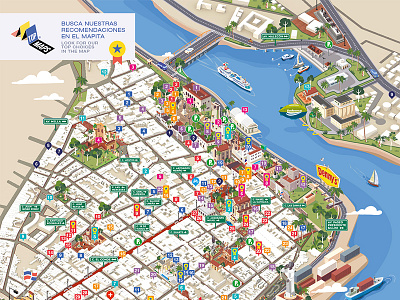 Colonial Zone Map update design detail flat icon icons illustration isometric map vector