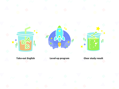 Icon app coffee design english icon learn measuring cups rocket