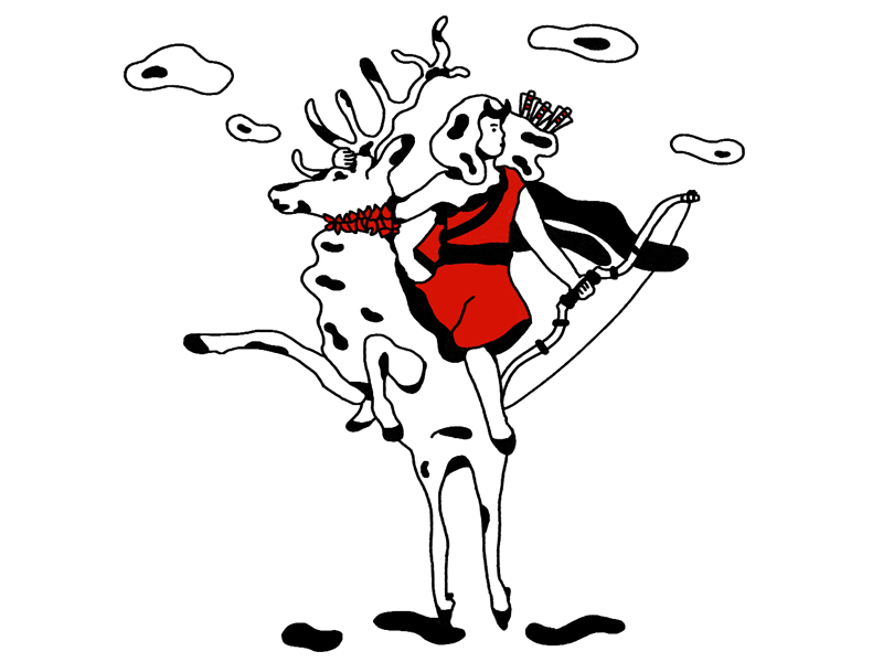 Diana design illustration line line art motion mythology