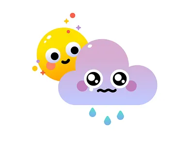 Weather cloud cute fun happy illustrator sad sun vector weather