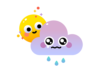 Weather cloud cute fun happy illustrator sad sun vector weather