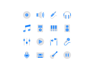 Music Icon Pack duotone flat icon music song ui web