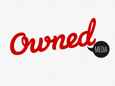 Owned Media logo branding calligraphy identity logo media script speech bubble