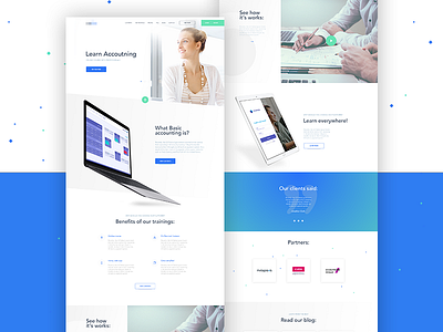 Landing exploration landing learning platform simple ui ux