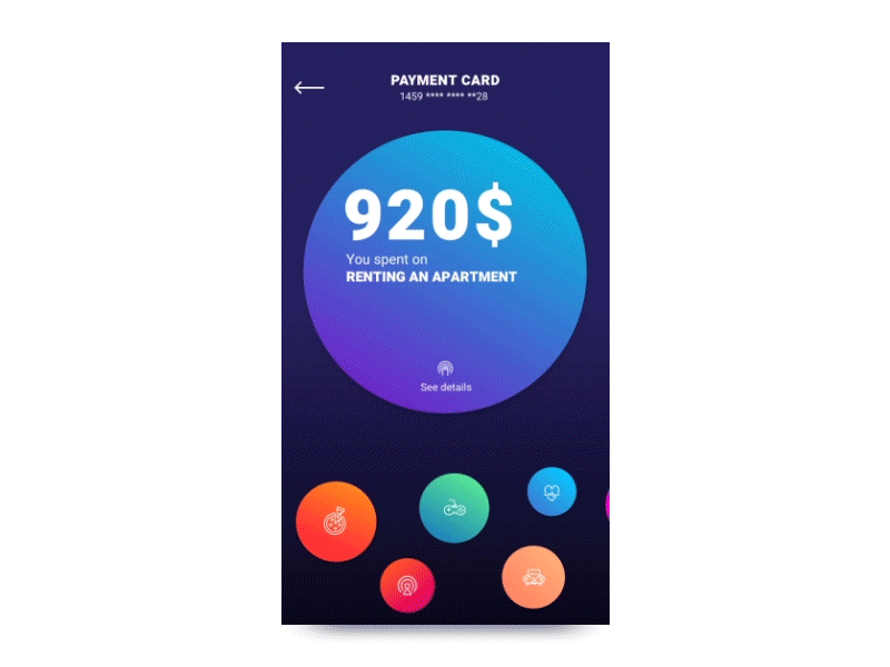 Personal budget android app animation bank bubbles budget finance gradients ios ui user experience user interface wallet