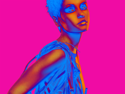 Dribbble Carmengrisolia Fashion Illustration 3 color fashion manipulation neon photography photoshop