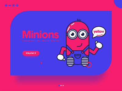 Minions blue cute gorgeous graphic illustration painting red