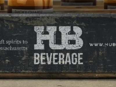 Hub Beverage id alcohol beverage bottle brand identity branding identity lettering logo logotype negative negative space spirit