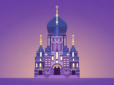 Saint Sophia Cathedral building illustration ui