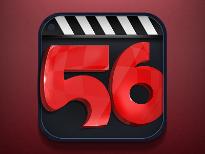 56 video APP icon 3d icon photoshop plastic texture realistic sense video