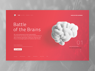 Home Page - Quiz V.2 battle black brain game quiz red ui ux