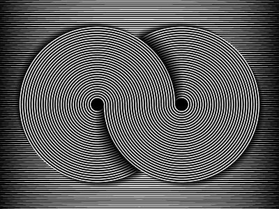 Day85- 'The Infinite' 100days black and white blend tool infinity lines opart shapes vector