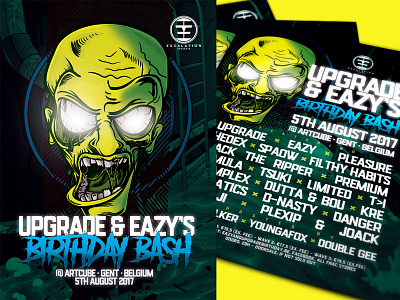 UPGRADE & EAZY'S BIRTHDAY BASH artwork clubflyers dnb drumnbass eventartwork eventflyers flyerdesign graphicdesigner poster promotion