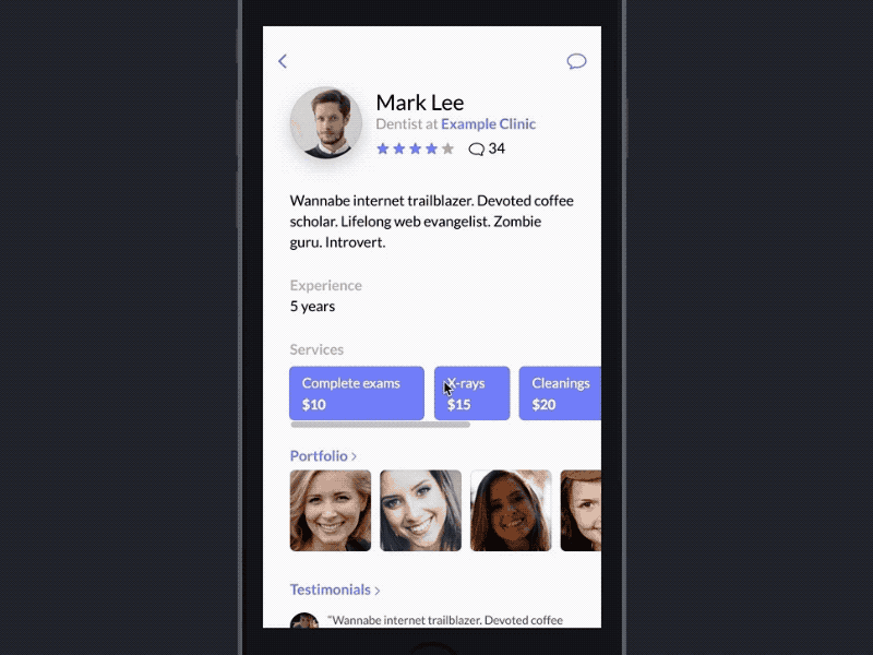Booking doctor concept animation booking calendar concept form mobile profile ui animation