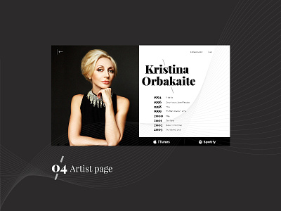 Artist Page album artist page clean grid layout minimal modern music web website