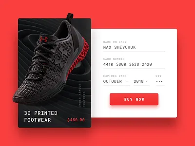 Credit Card Checkout - DailyUI #002 card challenge credit card dailyui dailyui 002 modal sneakers sport under armour