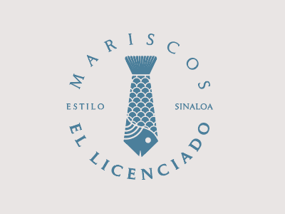 MARISCOS "EL LICENCIADO" design fish graphic identity logo logobrand logoflio seafood tie