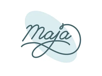 Maja elipse hand lettering logo maja mark script type typography