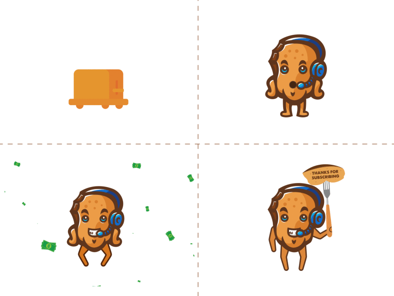 Ser Toast Twitch alerts 🍞 alerts character animation character rig gif rig toast twitch twitch alerts