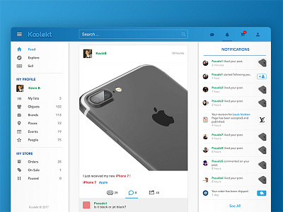 Daily UI #047 - Activity Feed 047 daily ui ecommerce feed koolekt notifications social commerce