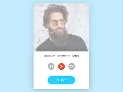 Daily UI challenge #010 — Social Share clean minimal thilerhd ux web widget