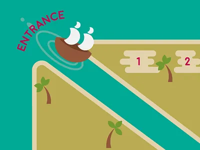 Festival Pirate Map avast community event flat illustration kids map pirate pirate map ship vector yo ho