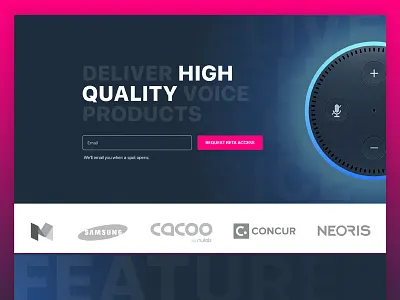 Voice alexa amazone design echo gradients landing page ui website