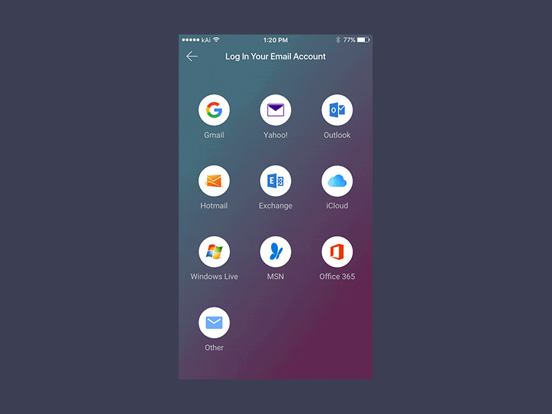 Login account animation app email icloud ios login motion ui