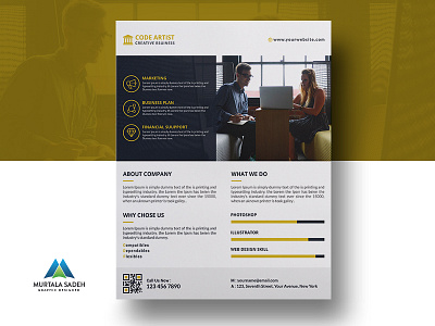 Corporate Flyer Design abstract both side design corporate creative designer flyer graphic landscape logo magazine modern design