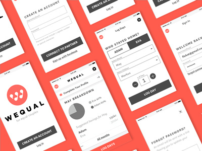 UX: Wequal App Wireframes app equality retirement user flows web design wireframes