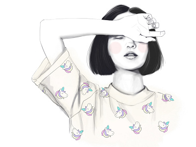 Dreaming of unicorns illustration pattern textile unicorns