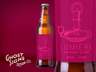 Lumiere Raspberry Saison beer beer bottle bottle brew candle label logo lumiere