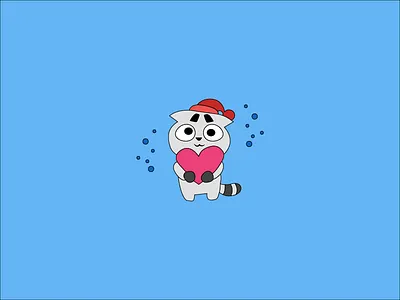 Meet Sugar adorable animal cute graphic design heart icon illustration logo love raccoon small vectors