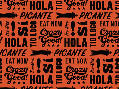 Tex-mex typographic pattern branding food lettering mex pattern restaurant tex type typography