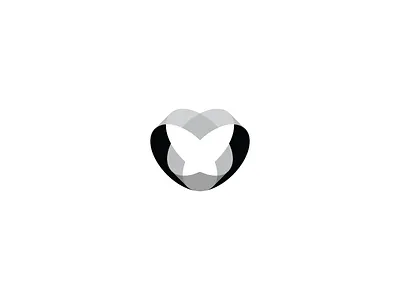 Butterfly heart brand butterfly bw heart identity logo logodesign mark minimal sign