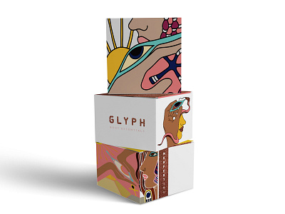 Packaging boxes for beauty company animation black blue branding business card concept art illustration modern packaging pink