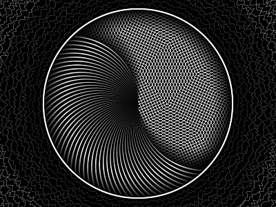 Day86- 'Bass' 100days black and white blend tool illusion lines opart shapes vector