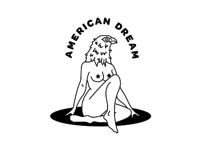 The dream doodle eagle human humanoid illustration usa