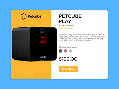 Simple product card! camera dailyui e commerce interface petcube product product card web