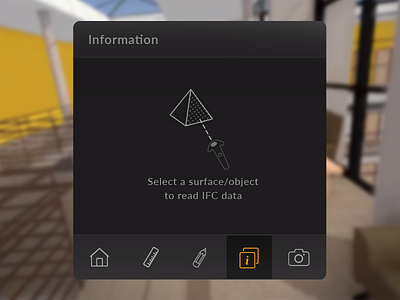 Empty State. Select a surface to read IFC data autodesk bim construction htc vive ifc revit vive vr vrcollab