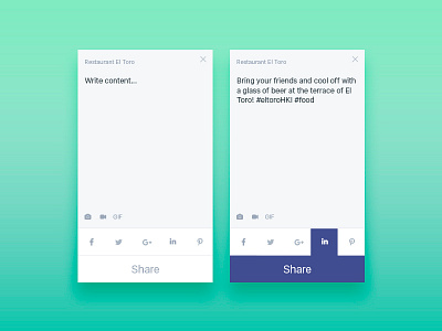 Social Media Management App app mobile share social media ui ux