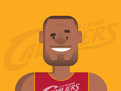 THE KING 👑 cavaliers character design illustration james lebron nba smile