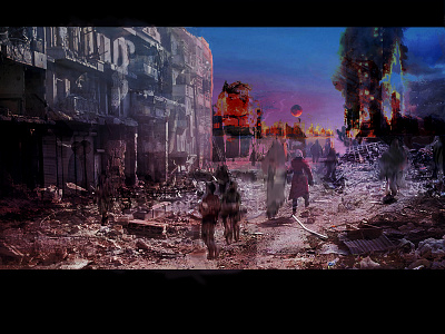 City of ghosts design digital art illustration